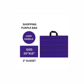 60 Pack - Large 20x15" Purple Loop Handle Bags with Black Arrow Print (Thank You) - Infinite Pack